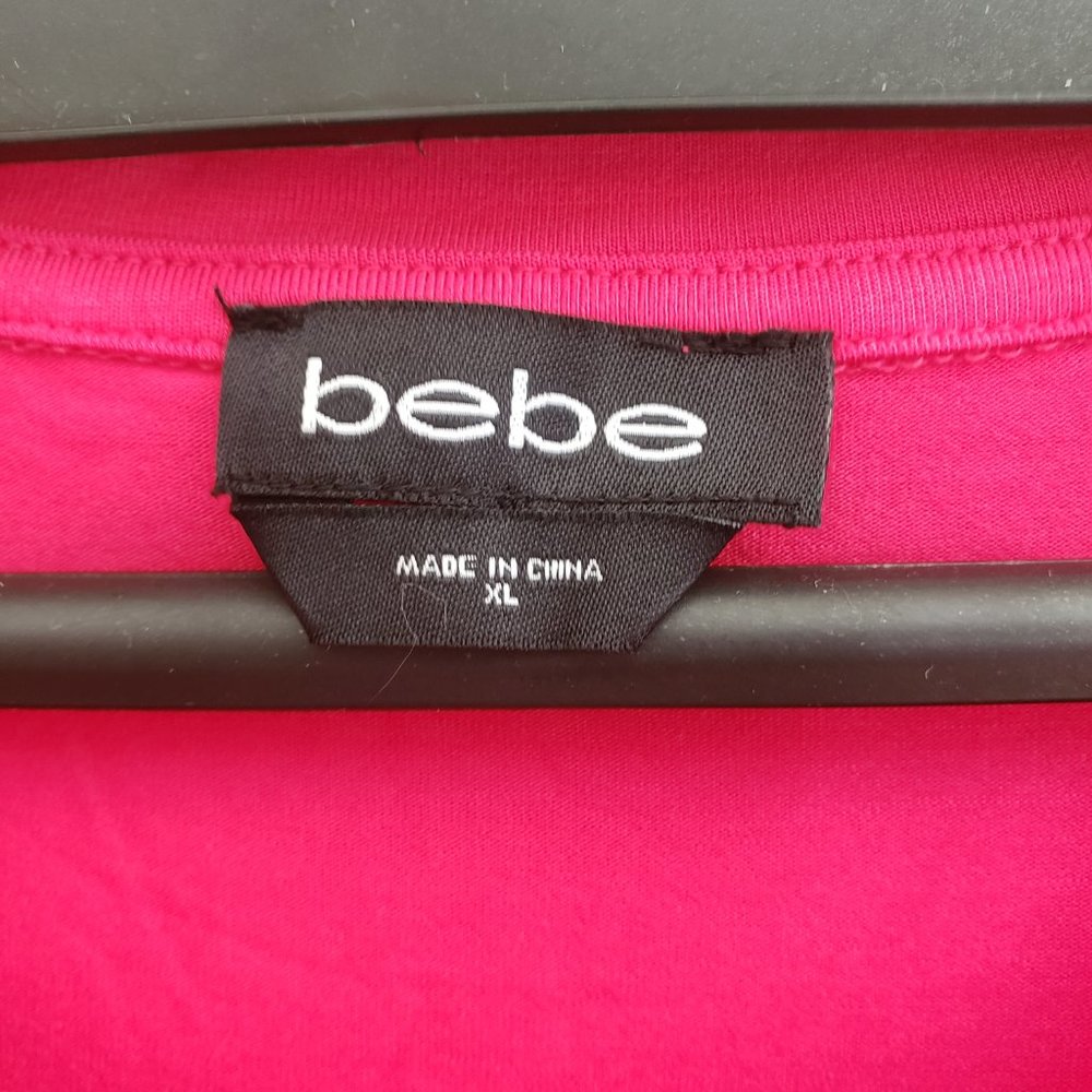 Bebe Rhinestone Logo Lettering T-shirt Size XL - Picture 2 of 6